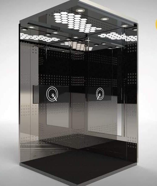 ASANSÖR ÖZEL SİYAH PASLANMAZ KABİN